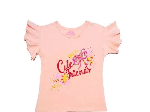 Cute Friends Tee Shirt - Peach