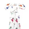 Dancing Doll Puff Sleeves Jumpsuits - White
