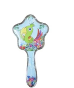 Green Parrot Star Shape HairBbrush for Babies- Sky Blue