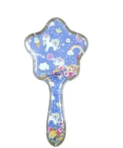 Unicorn In Clouds Star Shape HairBbrush for Babies-Purple