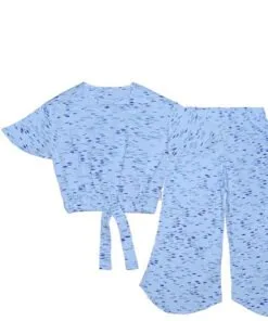 Fishes Family Fish Cut Top & Trouser - Sky Blue