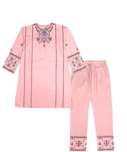 A line Formal Tilla Embrioderd Kameez & Trouser – Peach