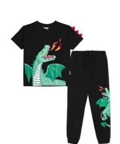 Dragon Fire Tee & Trouser – Black