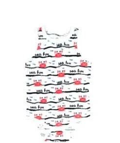 Sea Crab Soft Organic Cotton Romper - White