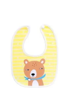 Kitty Like Baby Thin Plastic Imported Baby Bib - Yellow