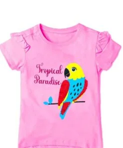 Tropical Paradise Sequence Tee Shirt - Pink