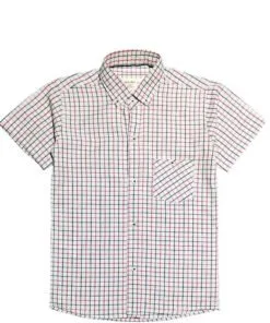 White Small Checked Cotton Casual Shirt