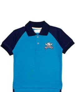 Baseball logo Polo Shirt - Blue
