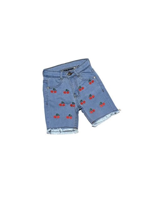 Cherries Denim Shorts – Sky Blue 1