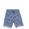 Cherries Denim Shorts – Sky Blue