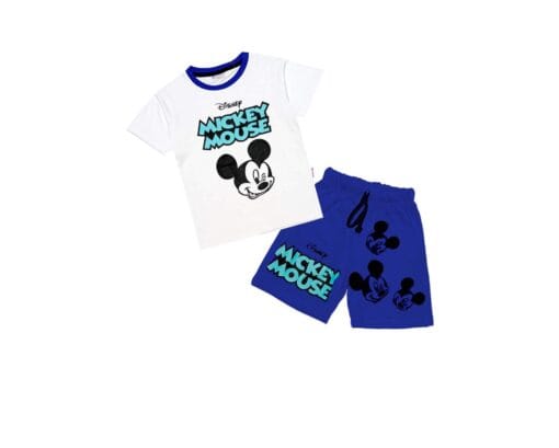 Disney Mickey Mouse Tee & Shorts - White & Royal Blue 1