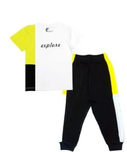 Explore Penal Tee & Trouser - White & Black