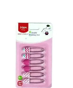 Han Baby Multi-purpose Baby Safety Pin Pins 6 Pcs - Multi Pink