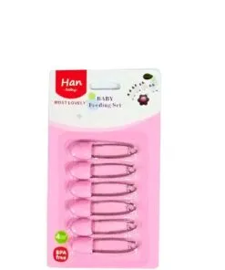 Han Baby Multi-purpose Baby Safety Pin Pins 6 Pcs -Pink