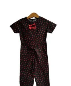 Red Chilli Short Sleeves Jumpsuit - Black