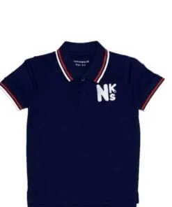 NKS Red Tipping Coller Polo Shirt - Navy Blue