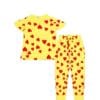 Red Hearts Bunch Tee & Trouser - Yellow