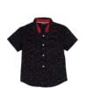 Red Sunglasses Cotton Half Sleeve Casual Shirt - Black