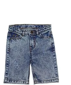 Trendy Silver Stone Wash Denim Shorts – Ice Blue