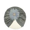 Flower Moon Light Turban Cap For Babies - Grey