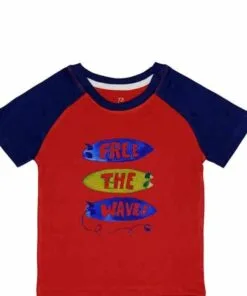 Free The Waves Tee Shirt - Red