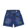 Multi Colours Flowers Denim Shorts – Mid Blue
