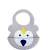 Penguin Waterproof Silicone Bib -Silver Gray