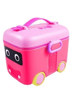 Portable Cartoon Mini Bus Milk Powder Container - Pink