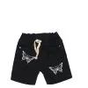 White Beautifull butterflies Denim Shorts – Black (1)