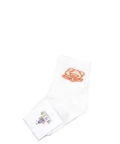 Baby Bear Cotton Socks - White