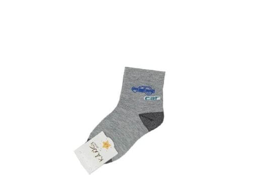 Classic Car Cotton Socks For Kids - Grey