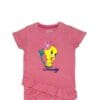 Cute Glitter Tweety Tee Shirt - Tea Pink
