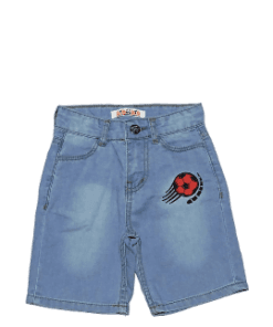 Football Kick Denim Shorts - Sky Blue