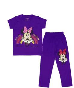 I'M The Rainbow Sequin Minnie Tee & Trouser - Purple