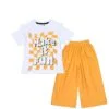 MAke It Fun Frill Tee Shirt & Plazzo - White & Mustard