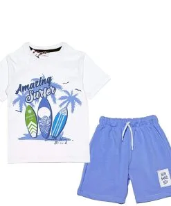 Amazing Surfer Cotton Tee & Cotton Terry Shorts