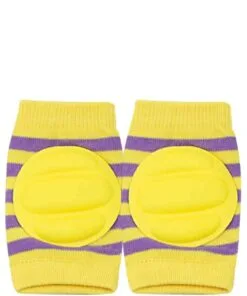 Stripped Yellow Baby Knee Protection Pads