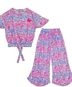 Happy Princess Fis Cut Lawn Top & Flapper - Pink & Blue