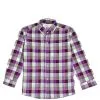 Purple Checkered Long Sleeve Casual Shirt