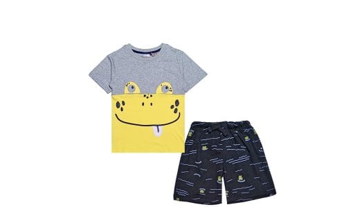 Smiling Frog Tee & Shorts - Gray & Black