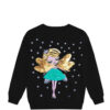 Fairy Doll Fleece Sequin Sweatshirt - Black