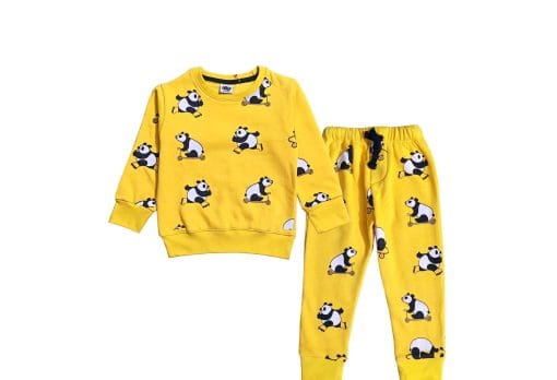 Playing Panda Fleece Tracksuit - Yellow