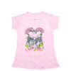 Silver Sequence Giraffe Tee Shirt - Baby Pink