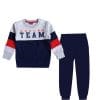 Soccer Team Stylish Penal Fleece Tracksuits - Gray & Navy