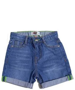 Stylish Bottom Fold Denim Shorts - Sky Blue