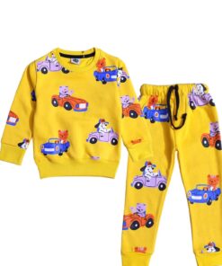 Toy Cars All-Over Fleece Tracksuit - Yellow