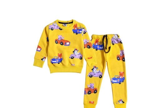 Toy Cars All-Over Fleece Tracksuit - Yellow
