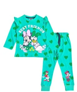 Best Friends Mickey FullSleeves Tee Shirt & Trouser - Sea Green