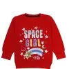 Space Girls Sequin Fleece Sweatshirts - Red