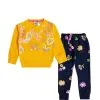Spring Flowers Fleece Sweatshirts - Mustard & Navy Blue